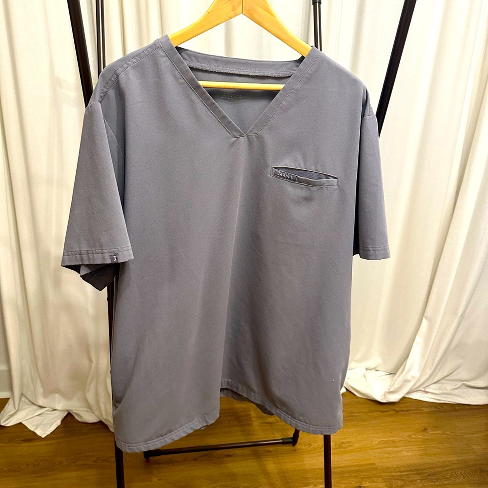 Jaanuu Men's Gray Scrubs Set, Size XXL